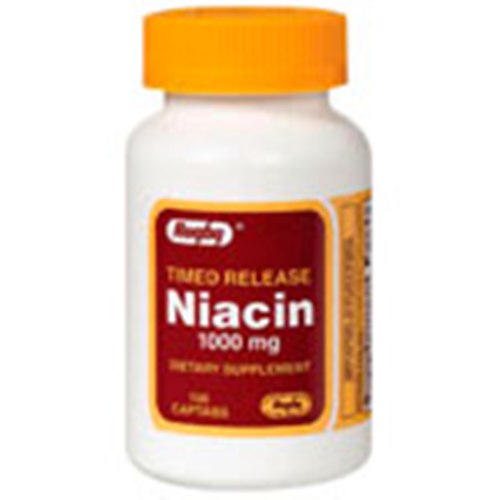 Niacin 1000 mg, Timed Release, 100 Tablets, Watson Rugby