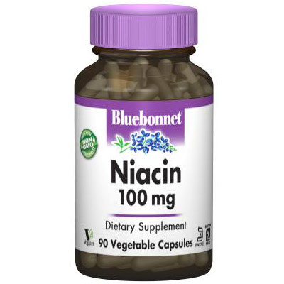 Niacin 100 mg, 90 Vegetable Capsules, Bluebonnet Nutrition