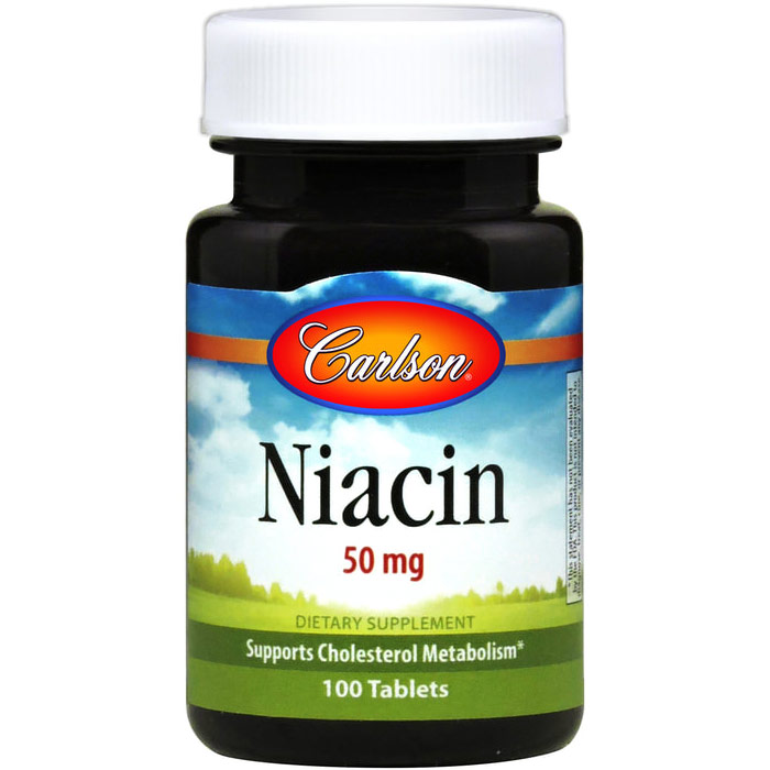 Niacin, 50 mg, 100 tablets, Carlson Labs