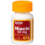 Niacin 50 mg, 100 Tablets, Watson Rugby