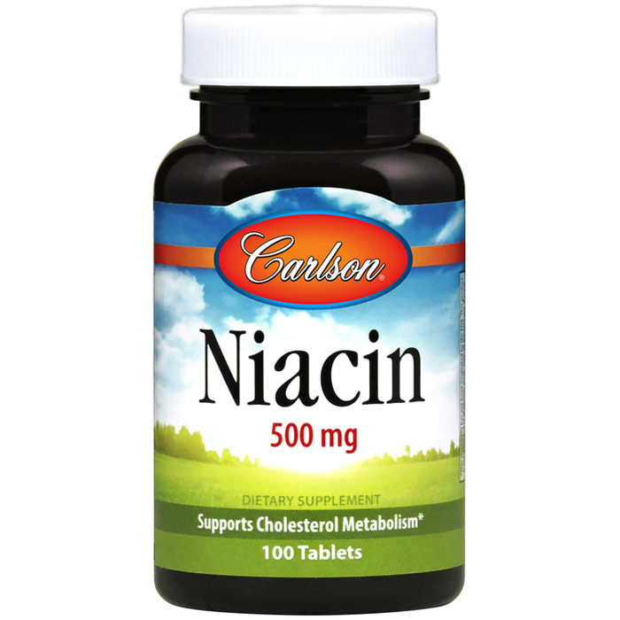 Niacin, 500 mg, 250 tablets, Carlson Labs