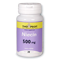 Niacin 500mg 30 tabs, Thompson Nutritional Products