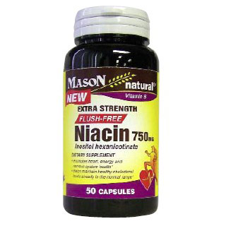 Niacin 750 mg (Flush Free) , 50 Capsules, Mason Natural