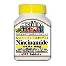 Niacinamide Prolonged Release 500 mg, 110 Tablets, 21st Century Health Care