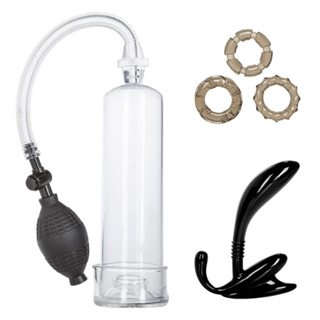 His Essential Pump Kit (Penis Pump, Probe & Rings), California Exotic Novelties