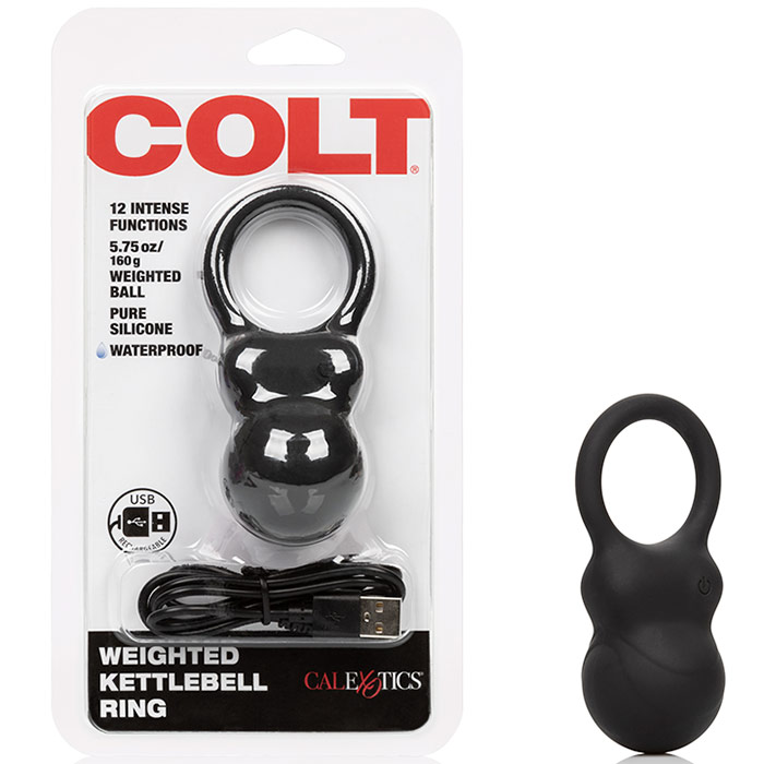 Colt Weighted Kettlebell Ring, Rechargable Vibrating Cock Ring, California Exotic Novelties