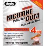 Nicotine Gum 4 mg, 100 Chewing Pieces, Watson Rugby