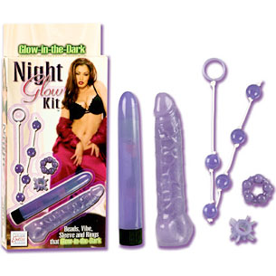 Night Glow Kit - Vibe, Sleeve, Beads & Rings, California Exotic Novelties