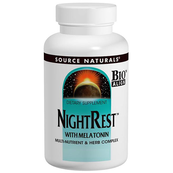 NightRest with Melatonin, Multi-Nutrient & Herb Complex, 100 Tablets, Source Naturals