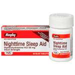 Watson Rugby Labs Nighttime Sleep Aid, Diphenhydramine HCI 50 mg, 50 Tablets, Watson Rugby