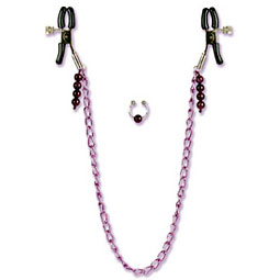 Nipple Clamps Purple Chain, California Exotic Novelties