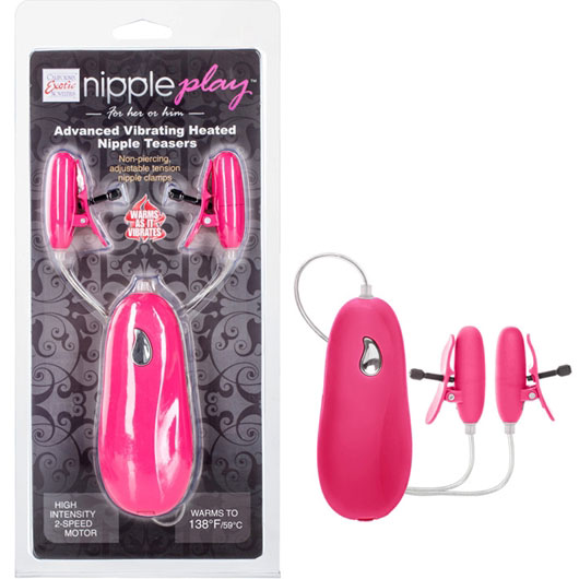 Nipple Play Advanced Vibrating Heated Nipple Teasers - Pink, California Exotic Novelties