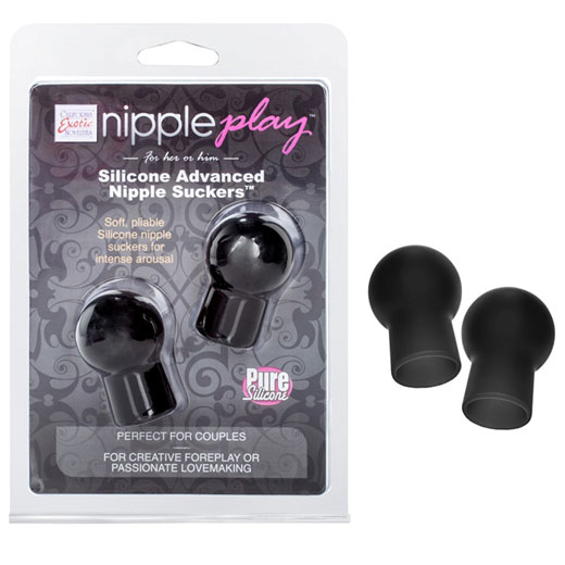 Nipple Play Silicone Advanced Nipple Suckers - Black, California Exotic Novelties