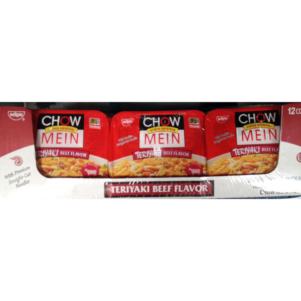 Nissin Chow Mein Noodles, Teriyaki Beef Flavor, 4 oz x 12 Pack