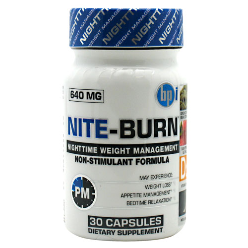 Nite-Burn, Non-stimulant Nighttime Weight Loss, 30 Capsules, BPI Sports
