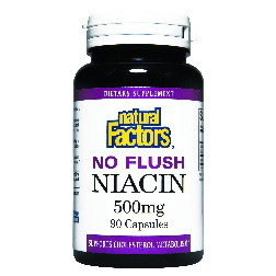 No-Flush Niacin 500mg 90 Capsules, Natural Factors