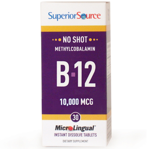 No Shot Methylcobalamin B12 10,000 mcg, 30 Instant Dissolve Tablets, Superior Source