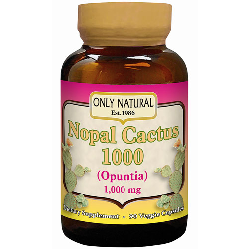 Nopal Cactus 1000 (Opuntia) 1000 mg, 90 Veggie Capsules, Only Natural Inc.