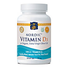 Nordic Vitamin D3 1000 IU, Orange Flavor, 120 Softgels, Nordic Naturals