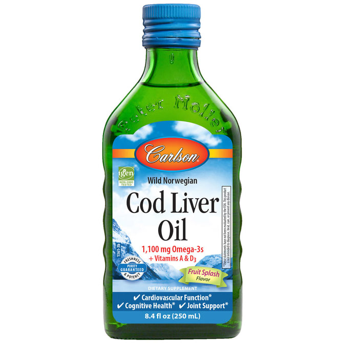 Norwegian Cod Liver Oil Liquid, Bubble Gum, 250 ml, Carlson Labs