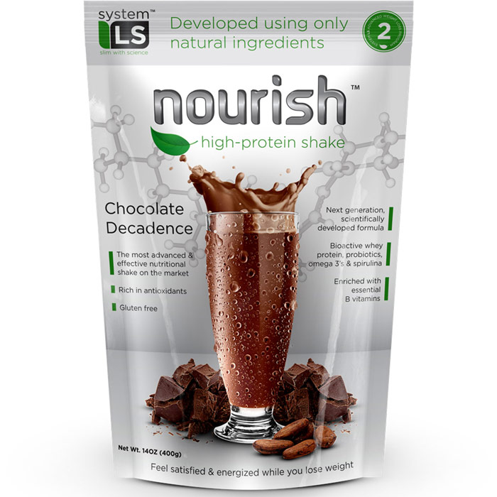 Nourish High-Protein Shake Powder, Chocolate Decadence, 20.45 oz, System LS (SystemLS)