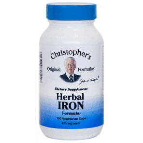 Herbal Iron Capsule, 100 Vegicaps, Christophers Original Formulas