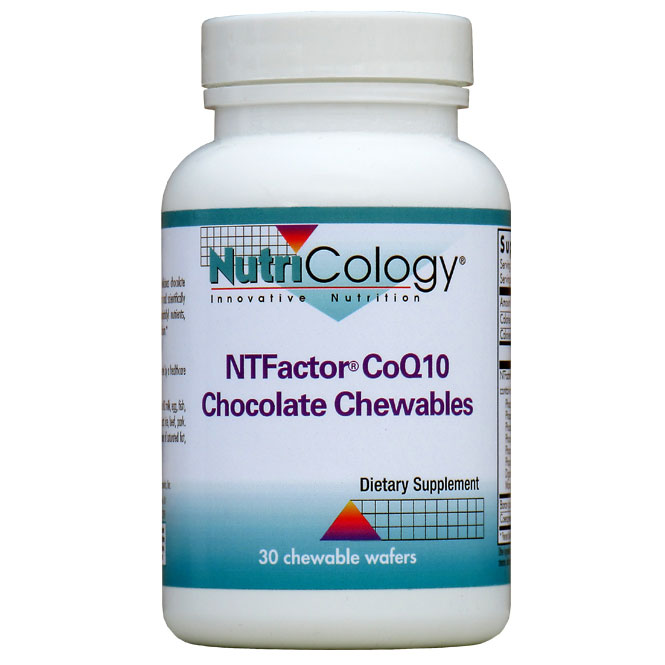 NTFactor CoQ10 Chocolate Chewables, 30 Chewable Wafers, NutriCology