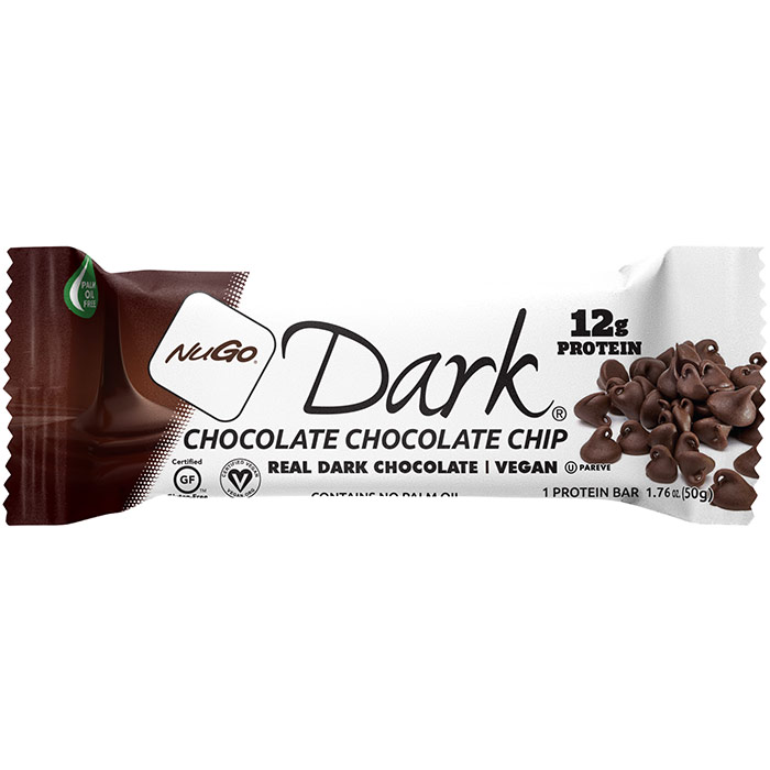 Nugo Dark Nutrition Bar, Chocolate Chocolate Chip, 1.76 oz x 12 pc, NuGo Nutrition