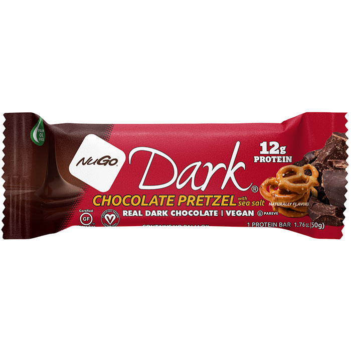 Nugo Dark Nutrition Bar, Chocolate Pretzel, 1.76 oz x 12 pc, NuGo Nutrition