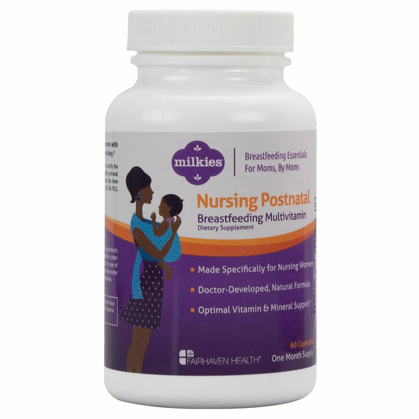 Milkies Nursing Postnatal Breastfeeding Multi-Vitamin, 60 Capsules, Fairhaven Health