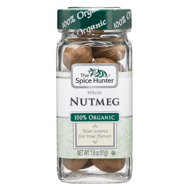 Nutmeg, Whole, 100% Organic, 1.8 oz x 6 Bottles, Spice Hunter