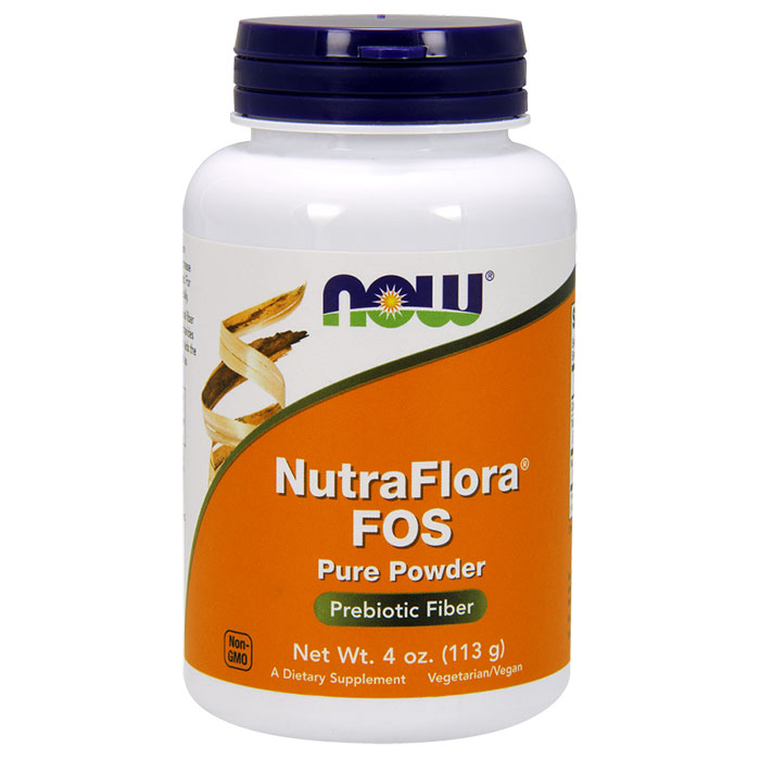 Nutra Flora FOS Powder Vegetarian 4 oz, NOW Foods