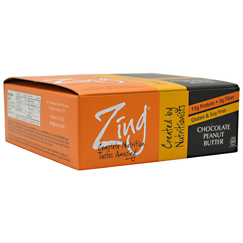 Zing Zing Nutrition Bar, Chocolate Peanut Butter, 12 Bars