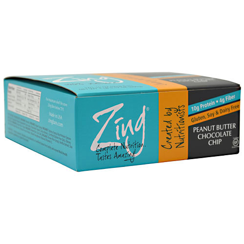 Zing Zing Nutrition Bar, Peanut Butter Chocolate Chip, 12 Bars