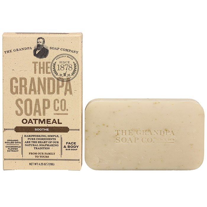 Oatmeal Bar Soap for Face & Body, 4.25 oz, Grandpas Brands