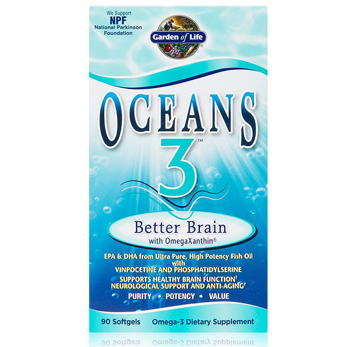 Oceans 3, Better Brain with OmegaXanthin, 90 Softgels, Garden of Life