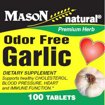 Odor Free Garlic, 100 Tablets, Mason Natural