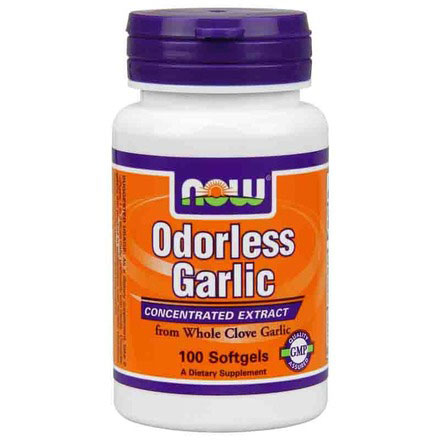 Odorless Garlic, Concentrated Extract, 100 Softgels, NOW Foods