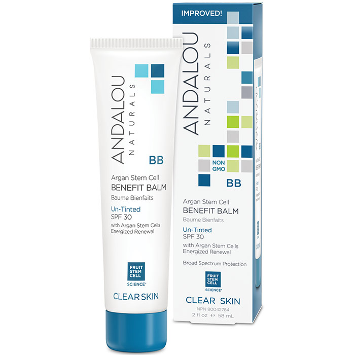 Oil Control Beauty Balm Un-Tinted with SPF 30 (BB Cream), 2 oz, Andalou Naturals