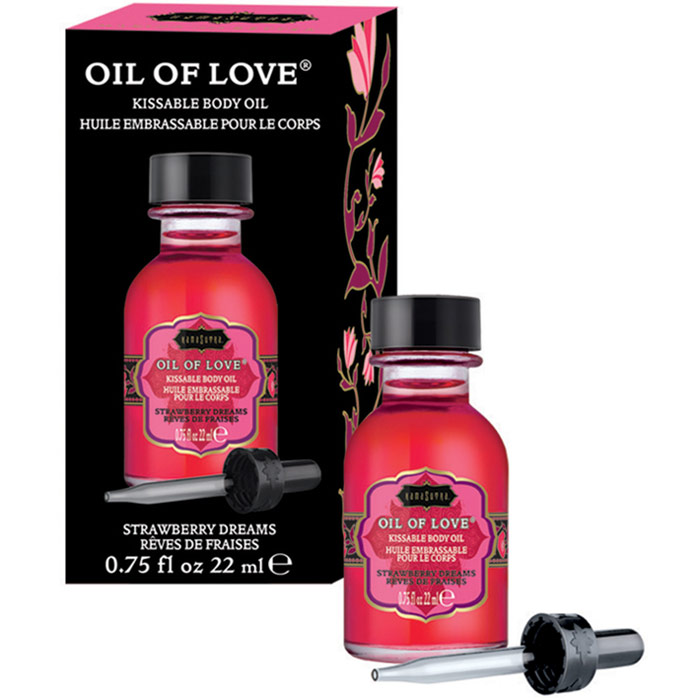Kama Sutra Oil of Love - Strawberry Dreams, Kissable Body Oil, 0.75 oz (22 ml)