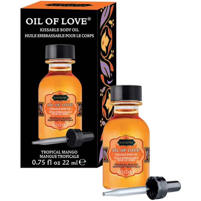 Kama Sutra Oil of Love - Tropical Mango, Kissable Body Oil, 0.75 oz (22 ml)