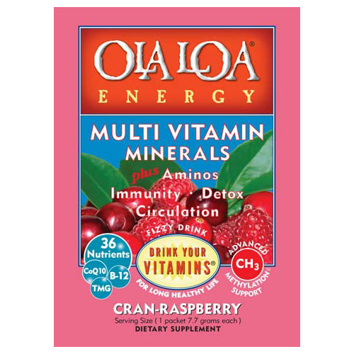 Ola Loa Energy Cran-Raspberry, Drink Your Vitamins, 30 Packs Powder