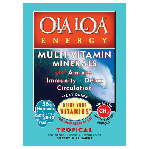 Ola Loa Energy Multi-Vitamin Drink, Tropical Flavor, 30 Packs Powder