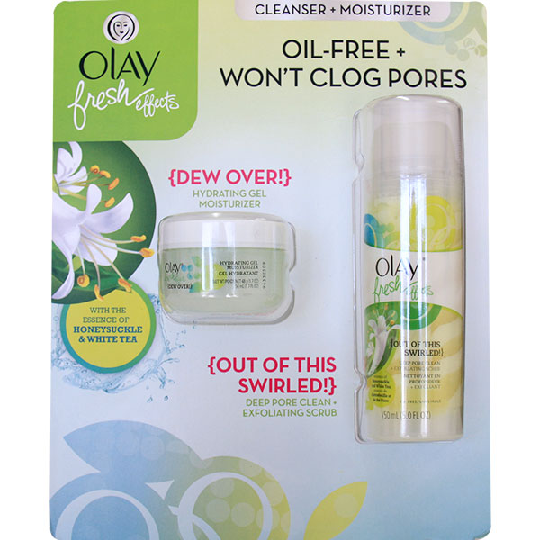 Olay Fresh Effects Kit, Gel Moisturizer + Deep Pore Clean Cleanser, 1.7 oz + 5 oz