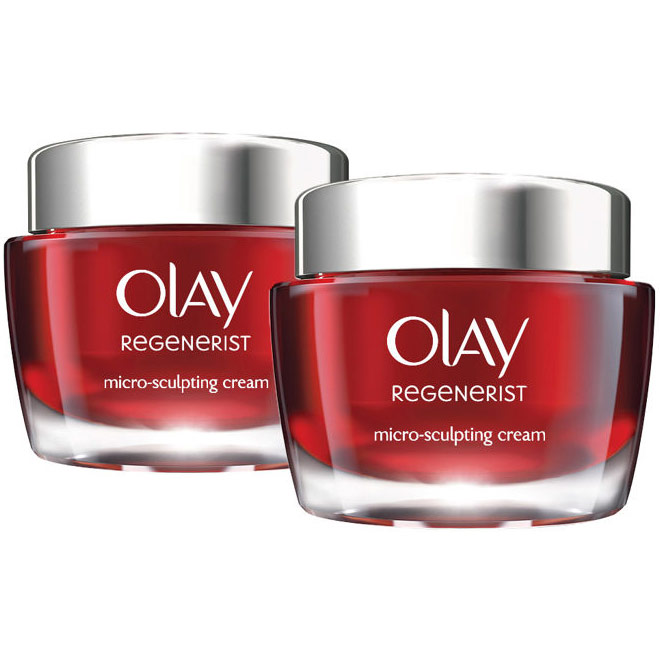 Olay Regenerist Micro-Sculpting Cream, Micro-Sculpt Your Way to Firmer Skin, 1.7 oz x 2 Jars