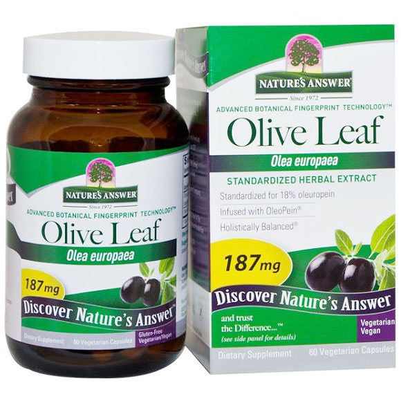 Olive Leaf Extract Standardized, 60 Vegetarian Capsules, Natures Answer