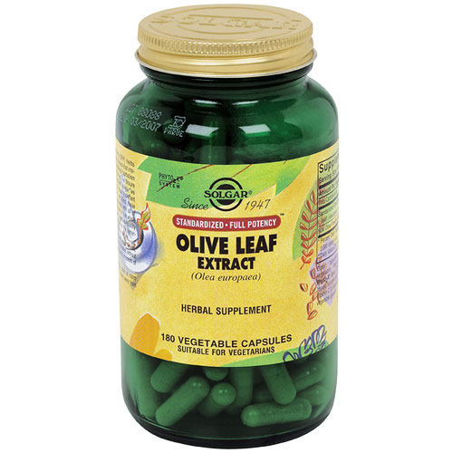 Olive Leaf Extract - Standardized Full Potency, 180 Vegetable Capsules, Solgar