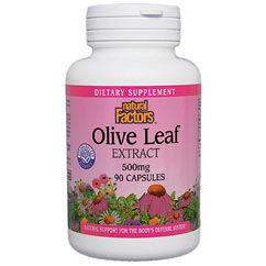 Olive Leaf Extract 500mg 60 Capsules, Natural Factors