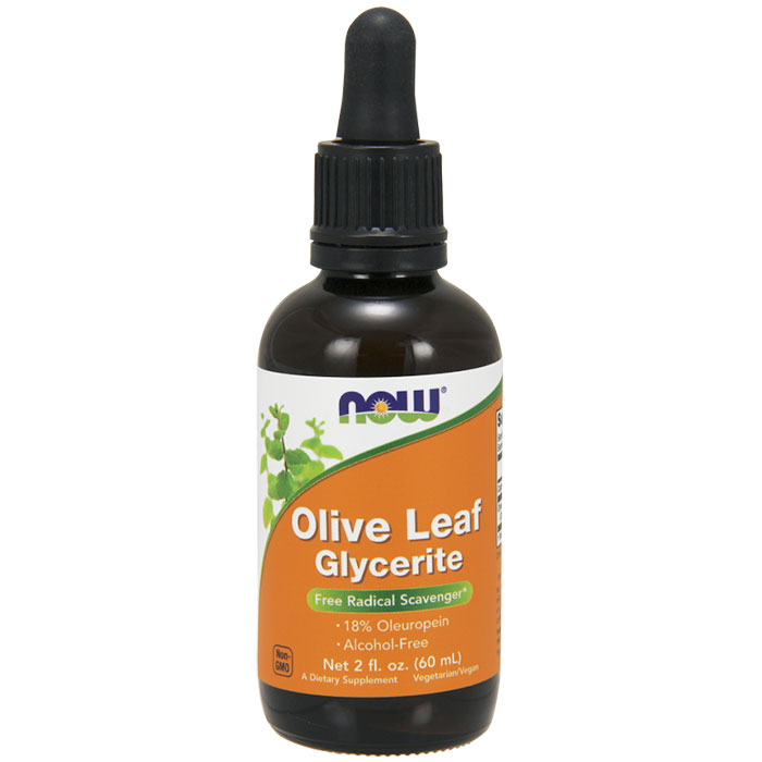 Olive Leaf Glycerite Liquid 18%, 2 oz, NOW Foods