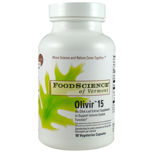 FoodScience Of Vermont Olivir-15 Olive Leaf Extract 500mg 90 vegicaps, FoodScience Of Vermont